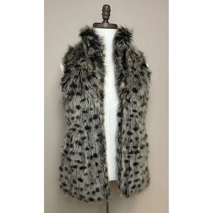 Y2k Alice And Olivia Animal Faux Fur Animal Print Vest Women's Size XS